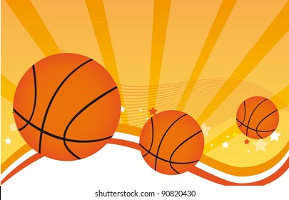 basketball over orange background. vector illustration