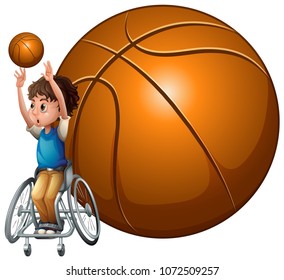 Basketball Para Games on White Background illustration