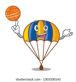 With basketball parachute in the shpe of charcter