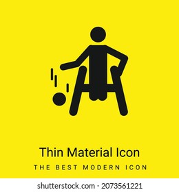 Basketball Paralympic Silhouette minimal bright yellow material icon