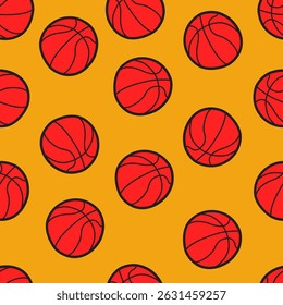Basketball pattern background. Vector kid's pattern