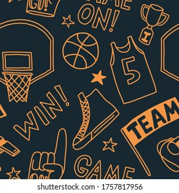 diseño de baloncesto sin fisuras. Serie textil y de papel de decoración