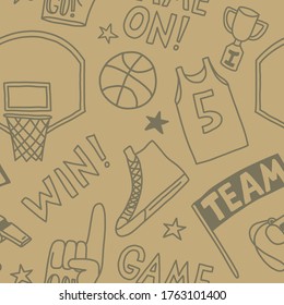 basketball pattern seamless design. Decoration textile and paper series