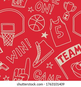 basketball pattern seamless design. Decoration textile and paper series