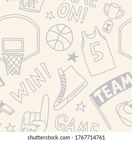 basketball pattern seamless design. Decoration textile and paper series