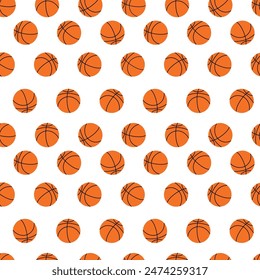 Basketball Pattern Seamless Vector Design