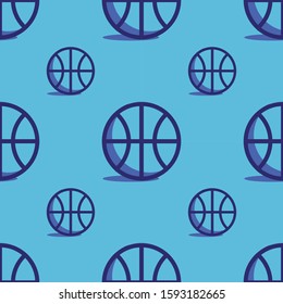 Basketball Pattern with Tiny and Big Ball of Basketball