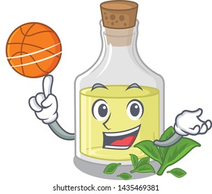 With basketball peppermint oil isolated in the cartoon