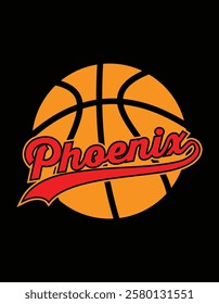 Basketball Phoenix City Vintage Art File