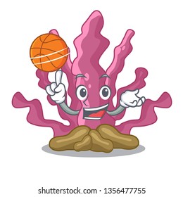 With basketball pink seaweed in the character shape