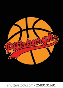 Basketball Pittsburgh City Vintage Art File