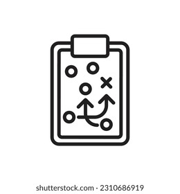 Ilustración del vector de iconos de esquema del plan de baloncesto