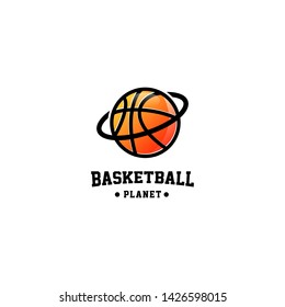 Basketball Planet Logo Design Vector