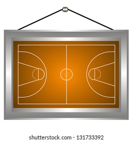 Basketball platform in a frame on a white background. Vector illustration