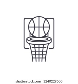 Basketball play line icon concept. Basketball play vector linear illustration, symbol, sign