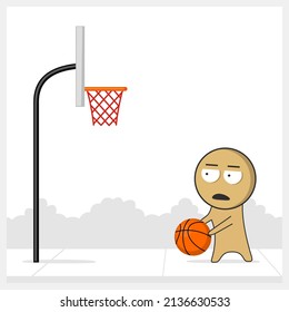 Basketball player with a basketball 