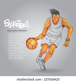 Basketball player. abstract background. vector illustration.