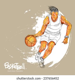 Basketball player. abstract background. vector illustration.