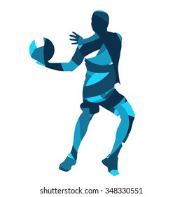 Basketball player. Abstract blue vector silhouette