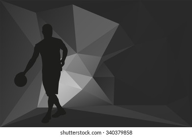 Basketball Player. Abstract Gray Card