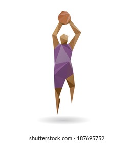 Basketball player abstract isolated on a white background, vector illustration