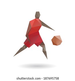 Basketball player abstract isolated on a white background, vector illustration