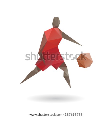 Basketball player abstract isolated on a white background, vector illustration