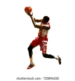 Basketball player, abstract vector polygonal silhouette