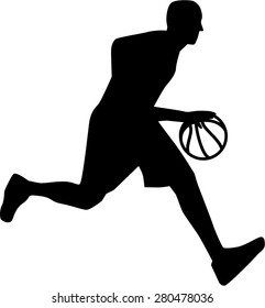 Basketball Player in Action with ball