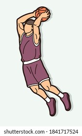 Basketball player action cartoon graphic vector