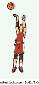 Basketball player action cartoon graphic vector