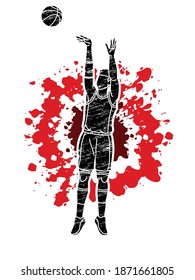 Basketball player action cartoon graphic vector