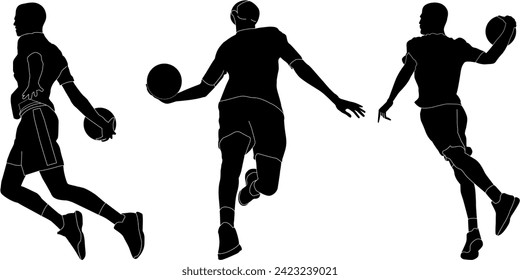 Basketball player Action Silhouette Vector Illustration