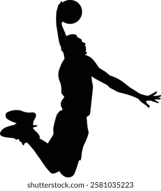 Basketball Player Action Silhouette Vector 