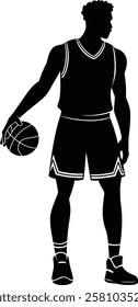 Basketball Player Action Silhouette Vector 