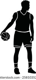 Basketball Player Action Silhouette Vector 