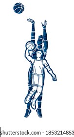 Basketball player action sport graphic vector