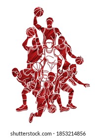 Basketball player action sport graphic vector