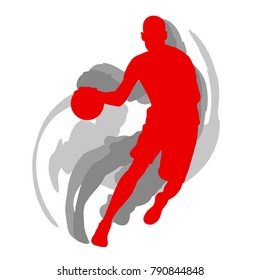 Basketball player in action vector background concept motion