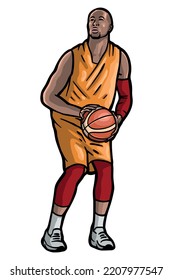 Basketball player in action - vector illustration