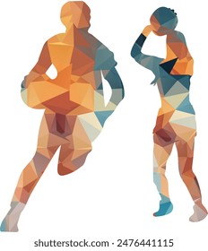 Basketball Player Athlete Sport Lowpoly Illustration Vector