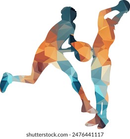 Basketball Player Athlete Sport Lowpoly Illustration Vector