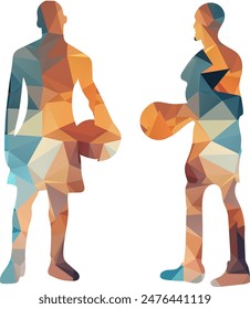 Basketball Player Athlete Sport Lowpoly Illustration Vector