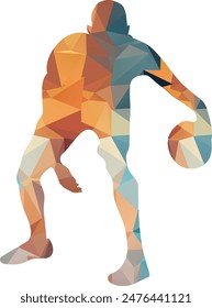 Basketball Player Athlete Sport Lowpoly Illustration Vector