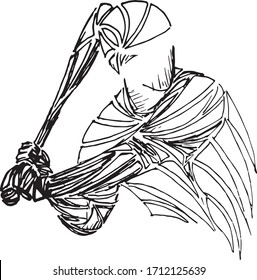 basketball player, athlete. stylized sketch.