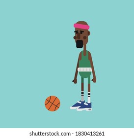 a basketball player, basketball ball