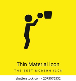 Basketball Player Ball And Basket minimal bright yellow material icon