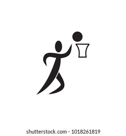 basketball player with a ball icon. Elements of sportsman icon. Premium quality graphic design icon. Signs and symbols collection icon for websites, web design, mobile app on white background