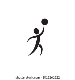 basketball player with a ball icon. Elements of sportsman icon. Premium quality graphic design icon. Signs and symbols collection icon for websites, web design, mobile app on white background