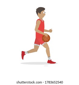 Basketball player. Basketball player with a ball, vector illustration